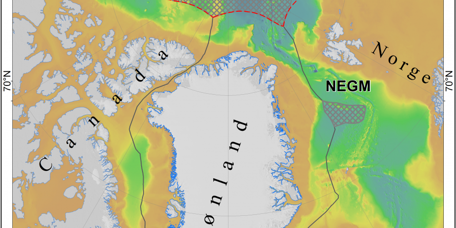 Grønland og Danmark gør krav på kontinentalsokklen ud for grønlandskyst. Det er blandt andet Nordpolen.