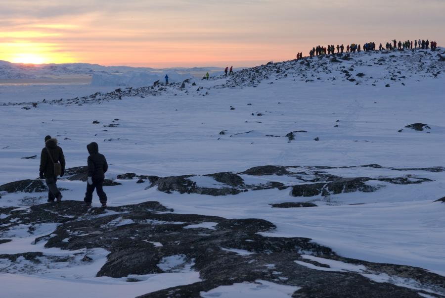 Ilulissat - solen kommer frem 13. januar