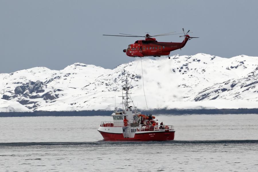 HOIST øvelse udfor kolonihavnen i Nuuk.