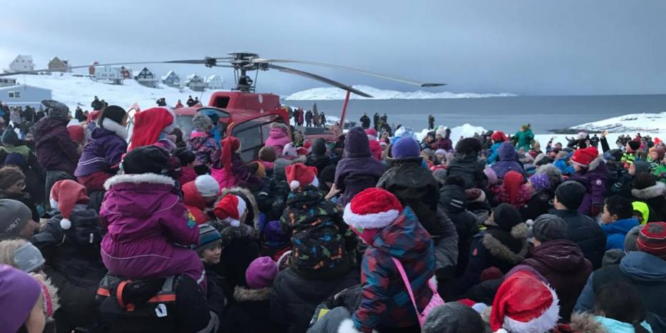 Julemanden ankommer til Nuuk